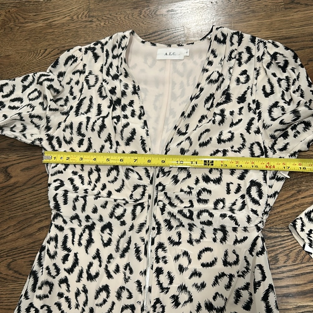 A.L.C. Asymmetrical Leopard Print Dress - Black and White - Picture 12 of 14